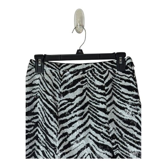 LPA Skirt Women Small Black White Sequin Zebra Print Mini Party Cocktail Sexy - Picture 4 of 10